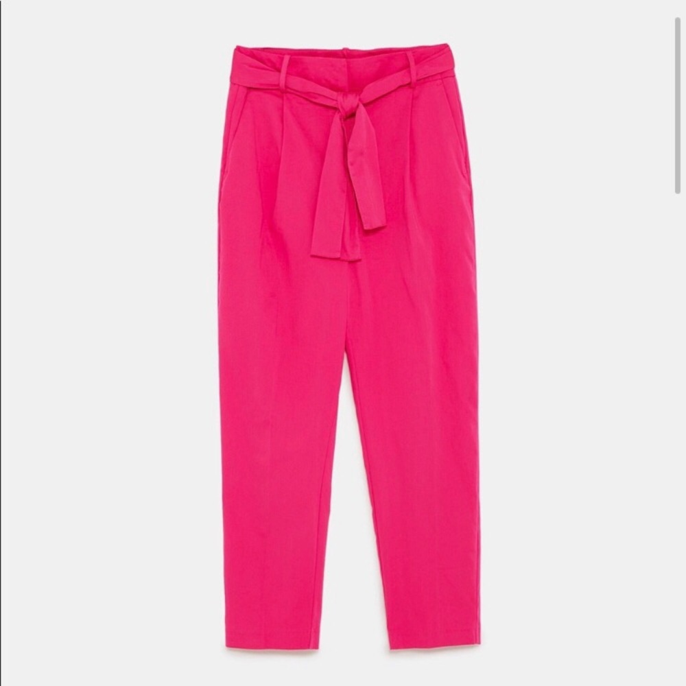 🌟 SOLD🌟 ZARA Straight Leg Hot Pink Trouser - Picture 4 of 8